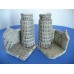 Leaning Tower of Pisa Italy Theme Ceramic 7" Bookends. TMS 2002   161782815346